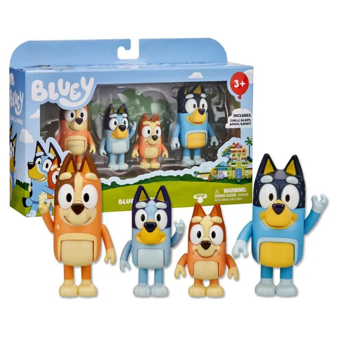 Bluey - Actionfiguren 4er-Pack: Bluey